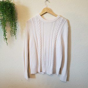 Merona White Cable Knit Sweater